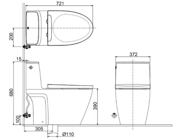 bản vẽ bồn cầu inax xả cảm ứng act-902