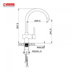 bản vẽ vòi rửa bát kn1206