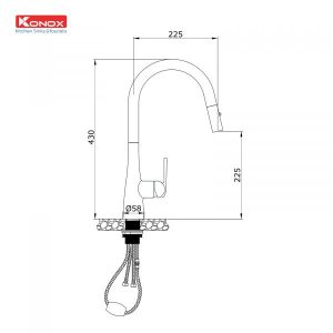 bản vẽ vòi dây rút konox curva black