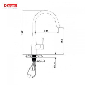 bản vẽ vòi bếp kn1901c