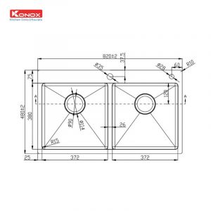 Chau rua bat Overmount Sink KN8248DOB Ban ve 800x800 1