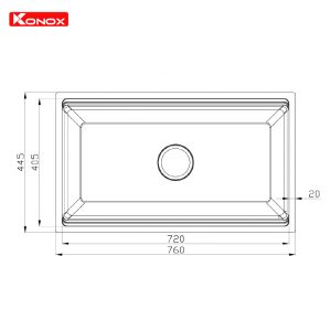 chau rua bat Workstation Sink Undermount Sink KN7644SU thong so ky thuat 1