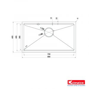 chau rua bat Workstation Sink Undermount Sink KN8046SU thong so ky thuat