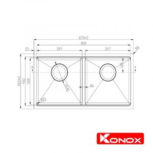 chau rua bat Workstation Sink Undermount Sink KN8745DUB thong so ky thuat 800x800 1